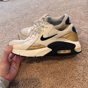 Nike Air Max Sneakers in Cream and Gold